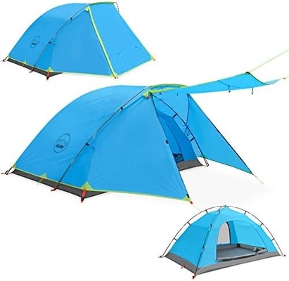 KAZOO 2/4 Persone Tenda da campeggio all'aperto impermeabile per famiglie Tende di grandi dimensioni 2/4 Persone facile da installare Tenda con portico doppio strato