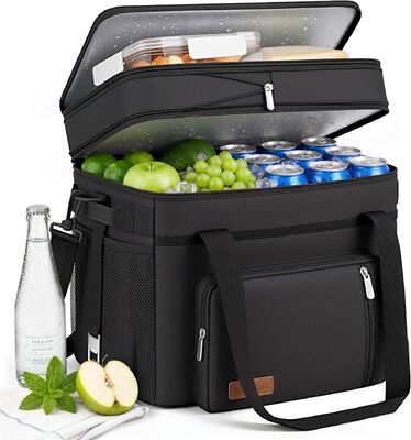 Borsa Termica Doppio Scomparto - 60 Lattine Impermeabile Isolato Portatile Morbido Pranzo Cooler, Extra Large Espandibile Ghiacciaia Cooler per Spiaggia, Picnic, Campeggio, Shopping