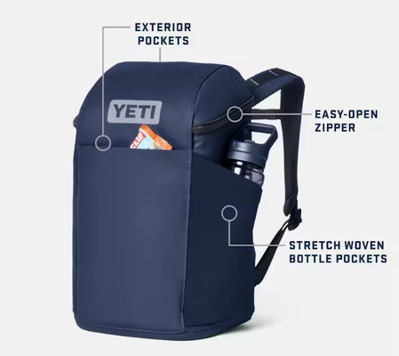 Zaino impermeabile con elegante sistema bungee frontale Due tasche per bottiglie d'acqua e maniglie di presa bilanciate in alto