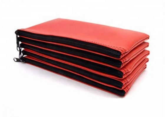Sacchetti di banca con cerniera durevole realizzati in pelle PVC materiale PU trasparente vinile stratificato impermeabile Dimensioni personalizzate con stampa del logo