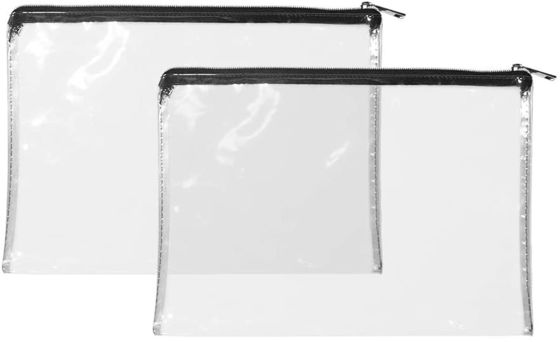 Borse bancarie con cerniera in PVC trasparente durevole 12x87 pollici Opzioni di stampa e progettazione del logo personalizzato
