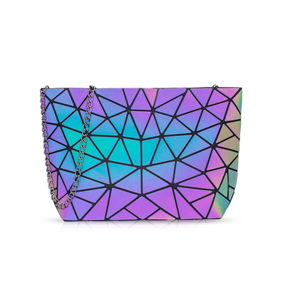 Borse tote in pelle PU Ringer Geometry Fashion Cambia colore laser
