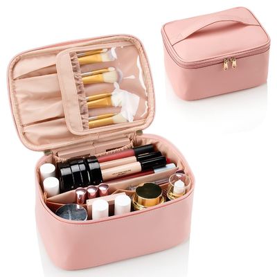 Borsa porta cosmetici multistrato con tasche a rete, custodia impermeabile, portatile e leggera per un facile trasporto