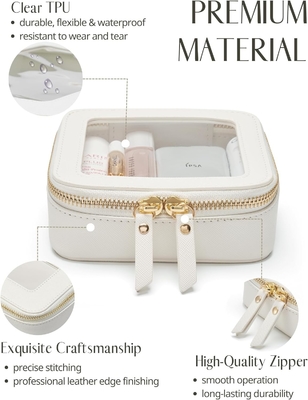 Piccola borsa cosmetica per borsa mini borsa trucco per la scuola dolce pulito trucco borsa per il viaggio piccolo cuoio bianco trucco O
