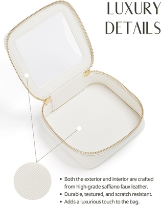 Piccola borsa cosmetica per borsa mini borsa trucco per la scuola dolce pulito trucco borsa per il viaggio piccolo cuoio bianco trucco O