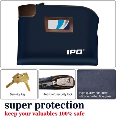 Borsa impermeabile con serratura e due chiavi, 11 x 8,6 pollici, borsa per documenti in tela, borsa di deposito con cerniera,