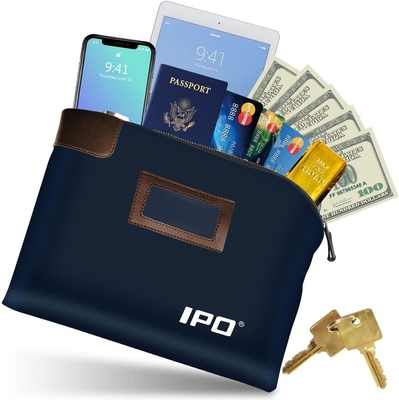 Borsa impermeabile con serratura e due chiavi, 11 x 8,6 pollici, borsa per documenti in tela, borsa di deposito con cerniera,