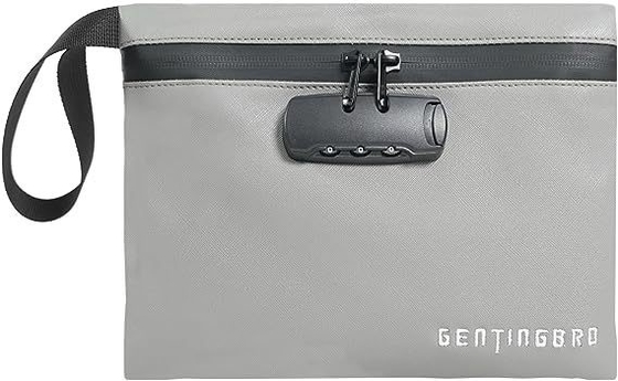 Borsa di denaro con serratura KaAutoler Borsa di denaro ignifuge e impermeabile con chiusura a cerniera Cassaforte a prova di fuoco Borsa di denaro Locki