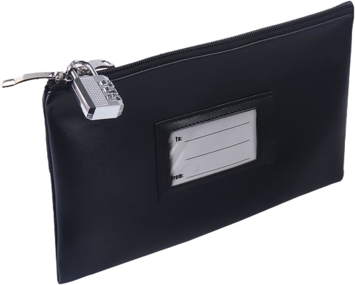Borsa calda con lucchetto, borsa bancaria chiudibile, borsa per denaro contante, borsa impermeabile per denaro contante con cerniera, per denaro contante, cellulare