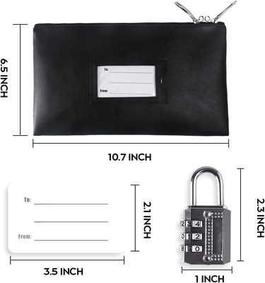 Borsa calda con lucchetto, borsa bancaria chiudibile, borsa per denaro contante, borsa impermeabile per denaro contante con cerniera, per denaro contante, cellulare