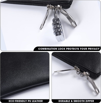 Borsa calda con lucchetto, borsa bancaria chiudibile, borsa per denaro contante, borsa impermeabile per denaro contante con cerniera, per denaro contante, cellulare