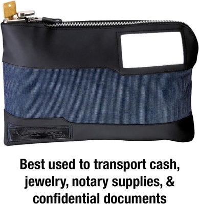 Borsa calda con lucchetto, borsa bancaria chiudibile, borsa per denaro contante, borsa impermeabile per denaro contante con cerniera, per denaro contante, cellulare