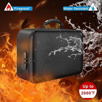 Borsa per documenti con serratura, custodia a 3 strati a prova di fuoco con cerniera impermeabile, portabile per documenti