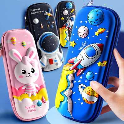 Cassa matita 3D EVA Space Pencil Box Cassa matita Galaxy Cassa matita astronauta Punch Matita blu Cartoon Grandi