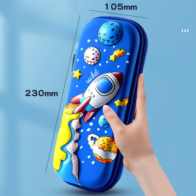 Cassa matita 3D EVA Space Pencil Box Cassa matita Galaxy Cassa matita astronauta Punch Matita blu Cartoon Grandi