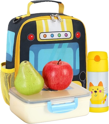 Kids Lunch Box per le ragazze scolastiche Ragazzi Sacchetti per pranzo isolati con cintura per spalla Riutilizzabile Lunch Cooler Tote per viaggiare Pini