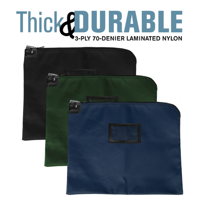BORSA DELLE CURRIERE IN NILONE HIPAA LAMINATA CON TASCHINO DEL CARDELLA - 19W x 15H - Pronta per la spedizione