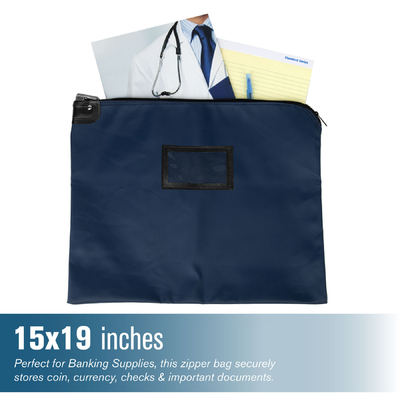 BORSA DELLE CURRIERE IN NILONE HIPAA LAMINATA CON TASCHINO DEL CARDELLA - 19W x 15H - Pronta per la spedizione