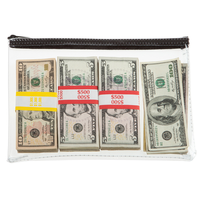 1 COLOR INPRINTED - CLEAR VINYL ZIPPER BAG - 12W X 8H - QUICK-SHIPP