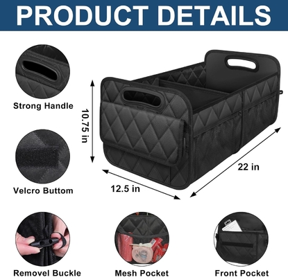 Organizzatore del bagagliaio per SUV, organizzatori di auto e magazzino con 6 tasche, accessori per auto per donne/uomini 50L impermeabile