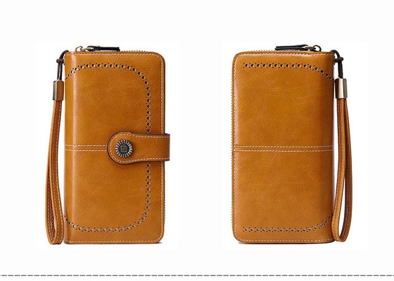 Portafoglio RFID anti-magnetico a vendita calda Portafoglio da donna con cerniera lunga Borsa da mano di grande capacità