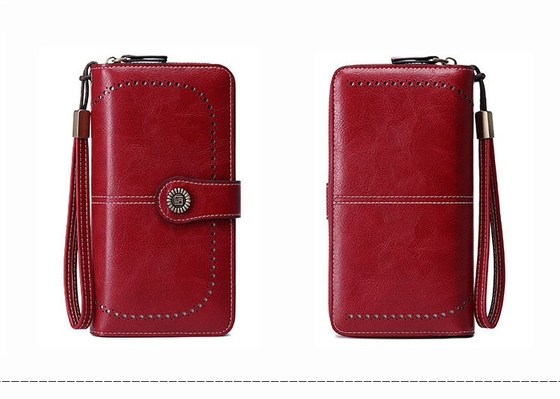 Portafoglio RFID anti-magnetico a vendita calda Portafoglio da donna con cerniera lunga Borsa da mano di grande capacità