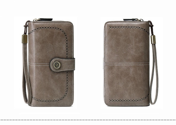 Portafoglio RFID anti-magnetico a vendita calda Portafoglio da donna con cerniera lunga Borsa da mano di grande capacità