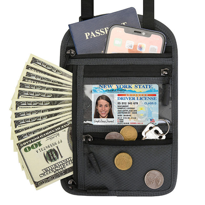 Viaggiare a bordo DOCUMENTO MULTIFUNZIONALE BORSA RFID Collare PASSOPORTO BORSA DEL TITOLLO DEL PASSOPORTO DOCUMENTO CAMBIO Manica protettiva
