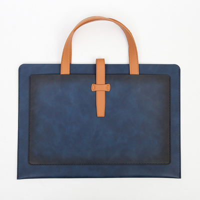 NUOVO PU LEATHER GRANDE Capacità BRIEFCASE LEATHER BUCKLE DOCUMENTO D'AZIENZA BALSA PORTABLE impermeabile