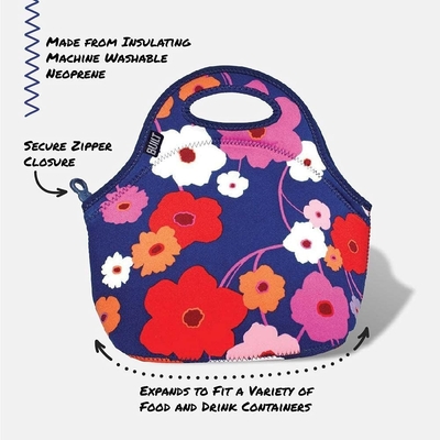 Built Gourmet Getaway Soft Neoprene Lunch Tote Bag - Leggera, isolante e riutilizzabile, una taglia, nera