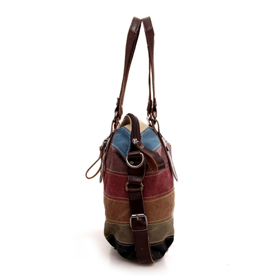 NEW TREND ARCO DI DIETTA TASCHIA DI CANVAS A STRIPPETTE MODA PATCHWORK TASCHIA D'ACQUA DOMESTICA TASCHIA di abbigliamento