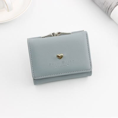 BORSA CORTA DI FERRO BORSA in forma di cuore per donna BORSA DI CLUTCH COLOR SOLIDO MONETA SIMPLE Portafogli BORSA di carta BORSA corta BORSA di clip