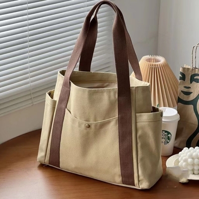 Borsa di tela Tote uscendo tela tutto in uno lavoro alto livello di apparenza spostamento grande capacità studente d'arte spalla singola