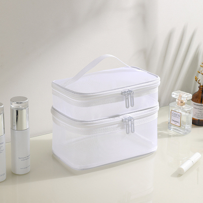 NEW GAUZE MAKEUP BAG GRANDE CAPITALITÀ BAGGNA DI Viaggio SIMPLE TASCHIA PORTABILE DI TOILETTERIA Doppia strato BAGNA PORTABLE COSMETICA