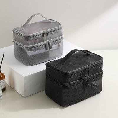 NEW GAUZE MAKEUP BAG GRANDE CAPITALITÀ BAGGNA DI Viaggio SIMPLE TASCHIA PORTABILE DI TOILETTERIA Doppia strato BAGNA PORTABLE COSMETICA