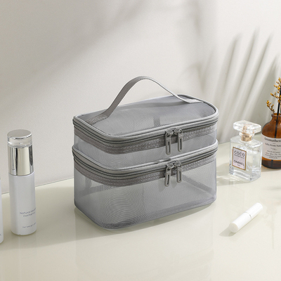 NEW GAUZE MAKEUP BAG GRANDE CAPITALITÀ BAGGNA DI Viaggio SIMPLE TASCHIA PORTABILE DI TOILETTERIA Doppia strato BAGNA PORTABLE COSMETICA
