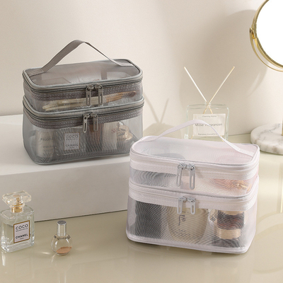 NEW GAUZE MAKEUP BAG GRANDE CAPITALITÀ BAGGNA DI Viaggio SIMPLE TASCHIA PORTABILE DI TOILETTERIA Doppia strato BAGNA PORTABLE COSMETICA