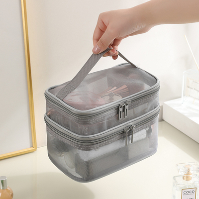 NEW GAUZE MAKEUP BAG GRANDE CAPITALITÀ BAGGNA DI Viaggio SIMPLE TASCHIA PORTABILE DI TOILETTERIA Doppia strato BAGNA PORTABLE COSMETICA