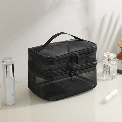 NEW GAUZE MAKEUP BAG GRANDE CAPITALITÀ BAGGNA DI Viaggio SIMPLE TASCHIA PORTABILE DI TOILETTERIA Doppia strato BAGNA PORTABLE COSMETICA