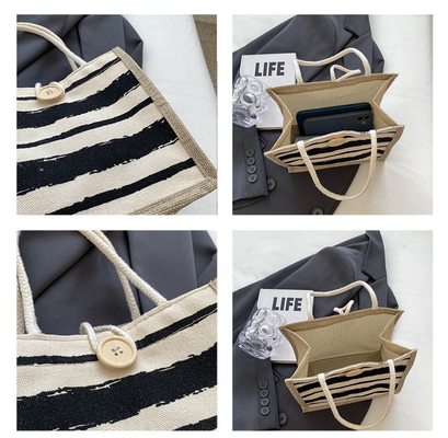 BANCO TOTE CANVAS BANCO CANVAS GIRL Nuovo stampato BANCO TOTE IN BENTO PORTABLE