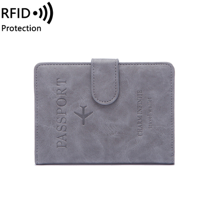 Antifurto NUOVO VIAGGIO PASSPORTO MULTIFUNZIONALE BILETTO DOCUMENTO PROTECZIONE Cassa RFID BUCKLE CARD BACK