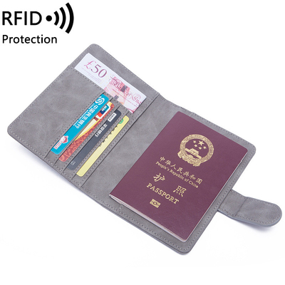 Antifurto NUOVO VIAGGIO PASSPORTO MULTIFUNZIONALE BILETTO DOCUMENTO PROTECZIONE Cassa RFID BUCKLE CARD BACK