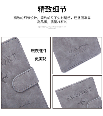 Antifurto NUOVO VIAGGIO PASSPORTO MULTIFUNZIONALE BILETTO DOCUMENTO PROTECZIONE Cassa RFID BUCKLE CARD BACK
