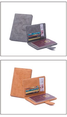 Antifurto NUOVO VIAGGIO PASSPORTO MULTIFUNZIONALE BILETTO DOCUMENTO PROTECZIONE Cassa RFID BUCKLE CARD BACK