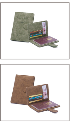 Antifurto NUOVO VIAGGIO PASSPORTO MULTIFUNZIONALE BILETTO DOCUMENTO PROTECZIONE Cassa RFID BUCKLE CARD BACK