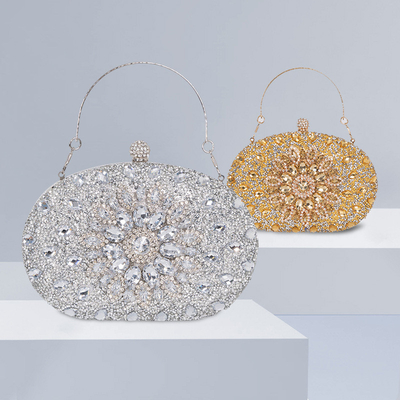 Amazon Diamante incrustato girasole borsa da pranzo donna moda banchetto Clutch abito a tutti gli effetti borsa serale