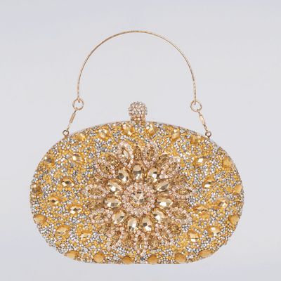 Amazon Diamante incrustato girasole borsa da pranzo donna moda banchetto Clutch abito a tutti gli effetti borsa serale