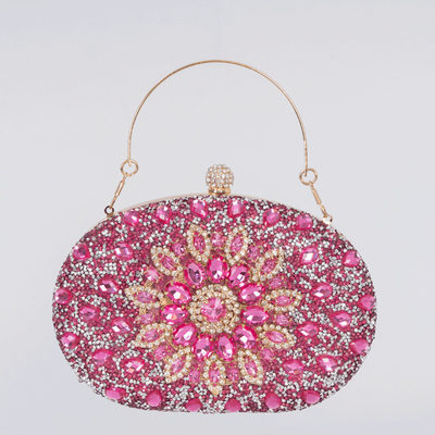 Amazon Diamante incrustato girasole borsa da pranzo donna moda banchetto Clutch abito a tutti gli effetti borsa serale