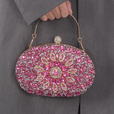 Amazon Diamante incrustato girasole borsa da pranzo donna moda banchetto Clutch abito a tutti gli effetti borsa serale