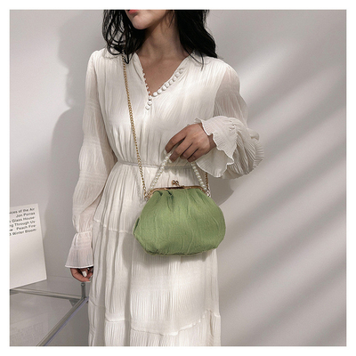 2024 NEW RETRO FAIRY SOLID COLOR PETIT BAG BLANCO BORSA DI MANO PERLA BORSA DI DONNE INFERNO NETTO IN Semplice BORSA di corpo trasversale